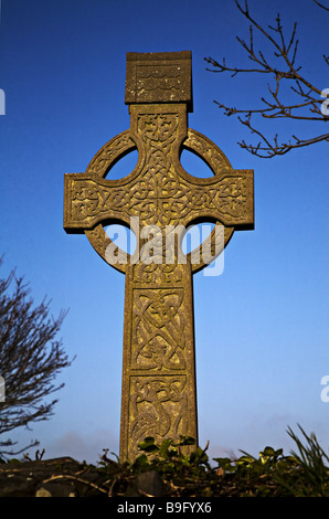 Croix celtique d'Irlande rurale Banque D'Images