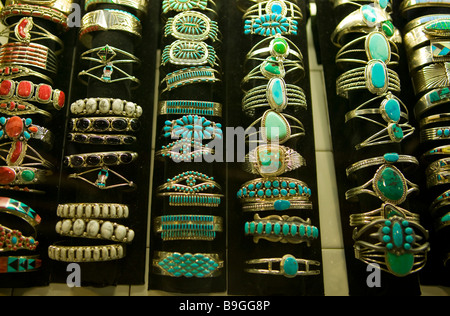 Bijoux en argent et turquoise Banque D'Images