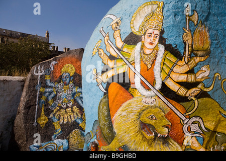 Inde Hyderabad Golconda fort temple Mahakali Banque D'Images