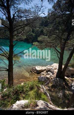 Malo jezero, ou "petit lac" sur l'île de Mljet, Croatie Banque D'Images