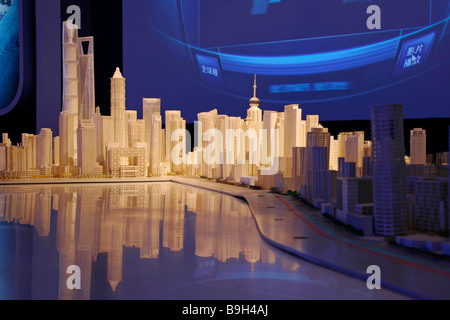 La Chine, Shanghai. Modèle de Shanghai dans la planification urbaine de Shanghai Centre. Banque D'Images