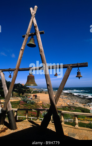 Chili, région V, Valparaiso. Le balcon de l'Isla Negra, à la maison de la lauréate du Prix Nobel, écrivain et poète, Pablo Neruda Banque D'Images