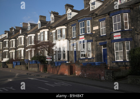 Clarence Road Norwich Norfolk Angleterre grande habitation mitoyenne divisée en appartements Banque D'Images