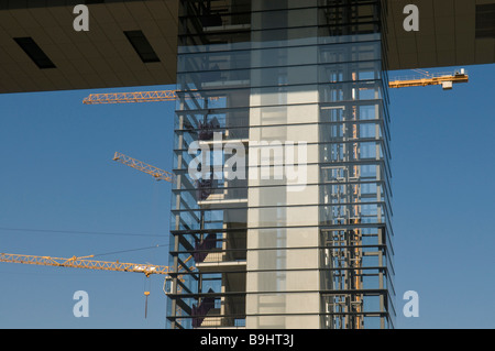 Immeuble Kranhaus, nouvelle construction sur port Rheinauhafen, Cologne, Rhénanie du Nord-Westphalie, Allemagne Banque D'Images