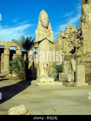 Egypte Karnak Le Temple d'Amon Statue d'Panejem Banque D'Images