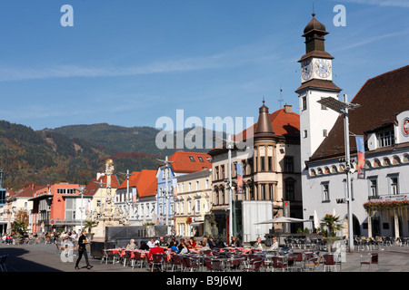 Place principale avec Mairie, Leoben, Styrie, Autriche, Europe Banque D'Images