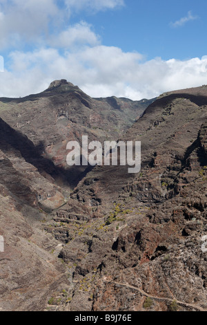 Barranco de Erque, Fortaleza table mountain, La Gomera, Canary Islands, Spain, Europe Banque D'Images