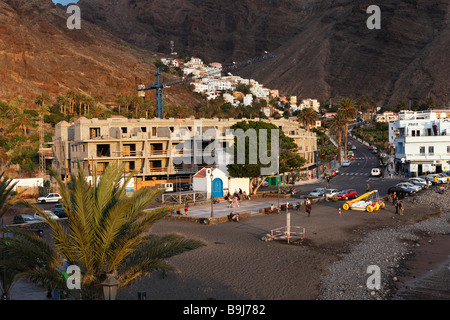 Site de construction à l'hôtel à La Playa, à l'arrière La Calera, Valle Gran Rey, Canaries, Espagne, Europe Banque D'Images