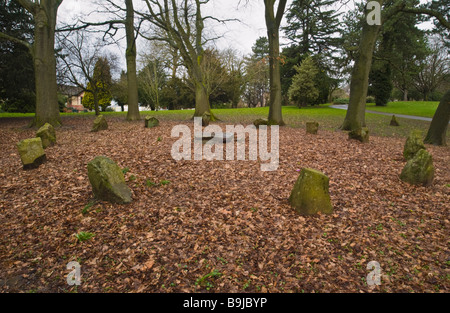 Gorsedd stone circle datant de 1896 dans parc Belle Vue parc public victorien à Newport South Wales UK Banque D'Images