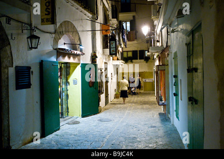 Centre historique d'Eivissa la nuit, Ibiza, Baléares, Espagne, Europe Banque D'Images