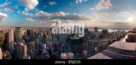 Panorama de Manhattan de Rockefeller Center, New York City, New York, USA, Amérique du Nord Banque D'Images