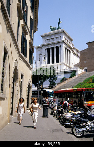 Vittoriano, monument à Vittorio Emanuele II, l'autel de la patrie, l'impériale memorial, Via del Teatro di Marcello, Rome, Italie, Banque D'Images