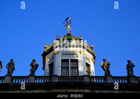 Décoration de façade, maison de style baroque sur le Grote Markt, Grand Place, Bruxelles, Belgique, Benelux, Europe Banque D'Images