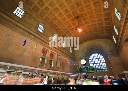 Ticket Hall Grand Hall de la gare Union au centre-ville de Toronto (Ontario) Canada Banque D'Images