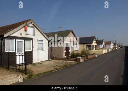 Les propriétés résidentielles, Jaywick près de Clacton-on-Sea, Essex, Royaume-Uni. Banque D'Images