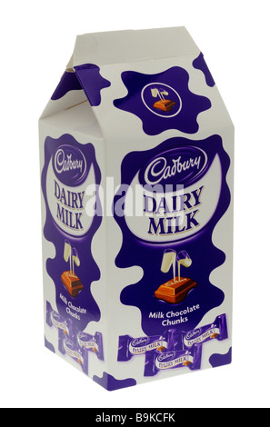 Morceaux de chocolat Cadbury Dairy Milk Banque D'Images