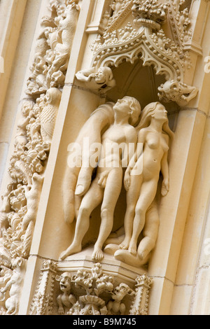 Sur les sculptures de York Minster Cathédrale gothique dans la ville de York, Angleterre Banque D'Images