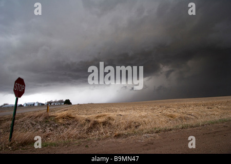 Un orage supercellulaire orage est de McCool Junction Vermont 23 Mars 2009 Banque D'Images