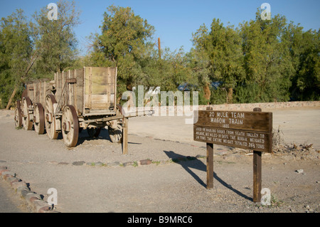 Affichage d'un "Mulet" 20 L'équipe de l'exploitation minière, l'harmonie panier Borax Works, Death Valley National Park, USA Califorinia Banque D'Images