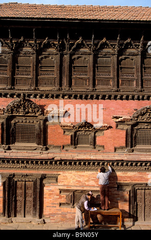 Au Népal, la vallée de Katmandou, classée au Patrimoine Mondial par l'UNESCO, Durbar Square, Bhaktapur Banque D'Images