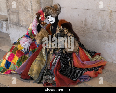 Les participants au carnaval de Venise sur la Piazza San Marco Banque D'Images