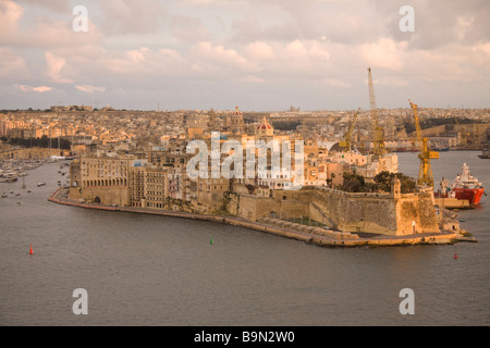 La Valette Malte Senglea Grand Harbour Banque D'Images