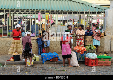 Marché en Praia, Plateau, île de Santiago, Cap-Vert, Afrique Banque D'Images