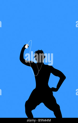 Les gens silhouette style ipod illustration Banque D'Images