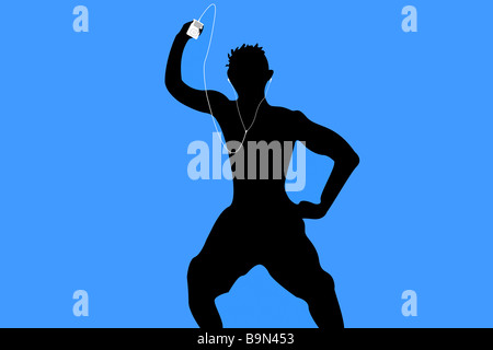 Les gens silhouette style ipod illustration Banque D'Images