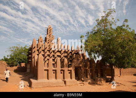 L'Afrique de l'Ouest Mali Pays Dogon Tely villlage mosque Banque D'Images