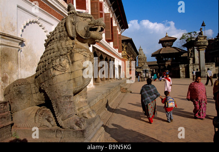 Au Népal, la vallée de Katmandou, classée au Patrimoine Mondial par l'UNESCO, Durbar Square, Bhaktapur Banque D'Images