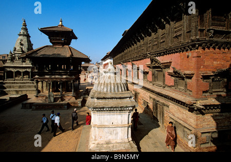 Au Népal, la vallée de Katmandou, classée au Patrimoine Mondial par l'UNESCO, Durbar Square, Bhaktapur Banque D'Images