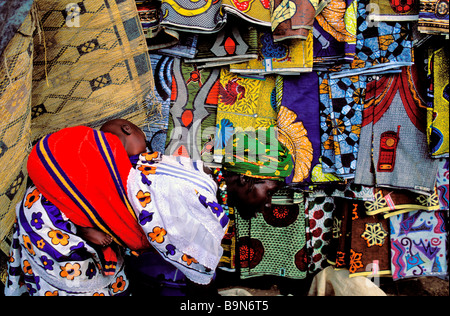 Mali, région de Mopti, Djenné, classée au Patrimoine Mondial par l'UNESCO, marché lundi Banque D'Images