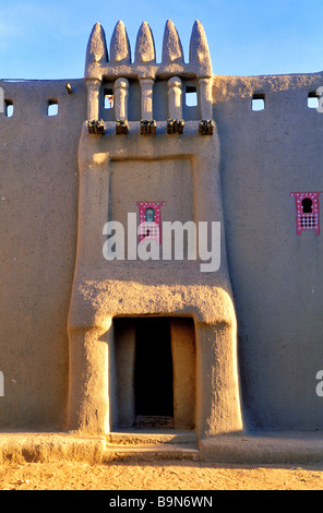 Mali, région de Mopti, Djenné, classée au Patrimoine Mondial par l'UNESCO, Maiga House, maison de style Toucouleur Banque D'Images