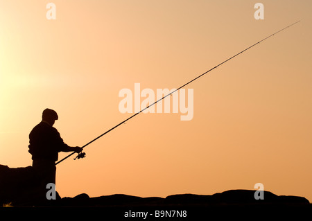 Le Portugal, Lisboa e Setubal province, Ericeira, pêcheur Banque D'Images