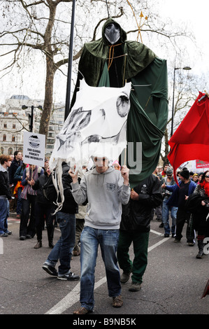 Mettre les gens d'abord le 28 mars Mars 2009 Londres,manifestation pour protester au sujet de la crise du crédit et le changement climatique avant le sommet du G20 Banque D'Images