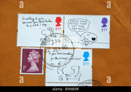 Forces armées britanniques stamp sur snoopy timbres-poste. Banque D'Images