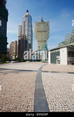 Grand Lisboa et bâtiment de la Banque de Chine, Macao Banque D'Images