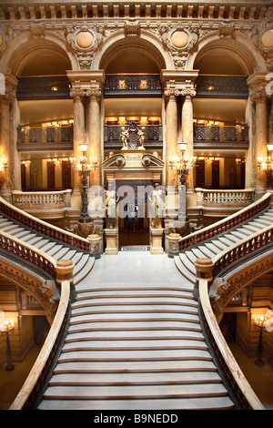 Opéra GARNIER PARIS HALL PRINCIPAL Banque D'Images