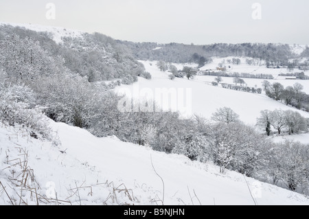 Le long de la came et Uley enterrer dans la neige Banque D'Images