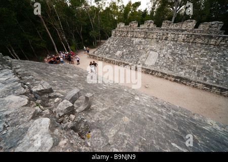 Mexique Yucatan - Coba Mayan Ruins historique complexe, jeu de balle maya cour Banque D'Images