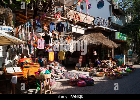 Yucatan Mexique - Playa del Carmen couleur locale principale rue commerçante Banque D'Images