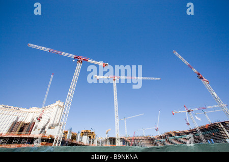 Les grues de construction sur le Strip de Las Vegas au Nevada USA Banque D'Images