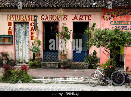 Façade de maison à Arraial d'Ajuda Porto Seguro Bahia Brésil Amérique du Sud Banque D'Images