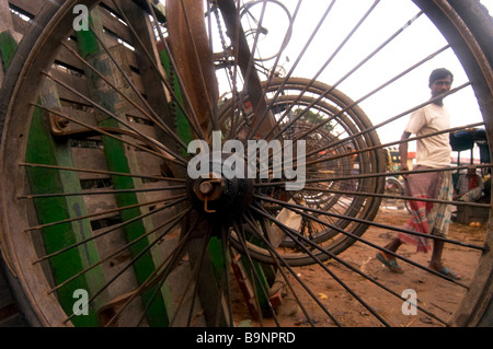 Rickshaw location travail dur Banque D'Images