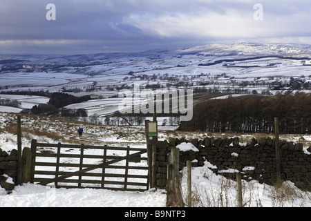 Vue de Rylestone, Yorkshire Dale's, en hiver Banque D'Images