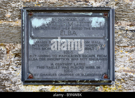 Plaque descriptive sur le monument d'Elbe, Hollins, Ferme, Parc National de Lake District, Cumbria, Angleterre, Royaume-Uni, Europe. Banque D'Images