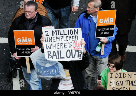 "Mettre les gens d'abord" en avant de démonstration la réunion du G20 de Londres, 2009 Banque D'Images