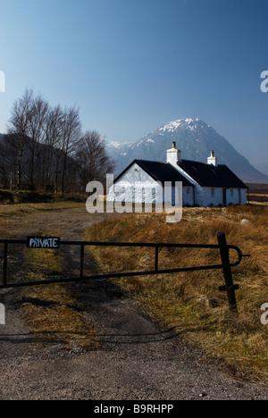 Black Rock Cottage avec Buchaille Etive Mor Banque D'Images