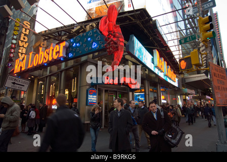 Un homard rouge restaurant à Times Square à New York Banque D'Images